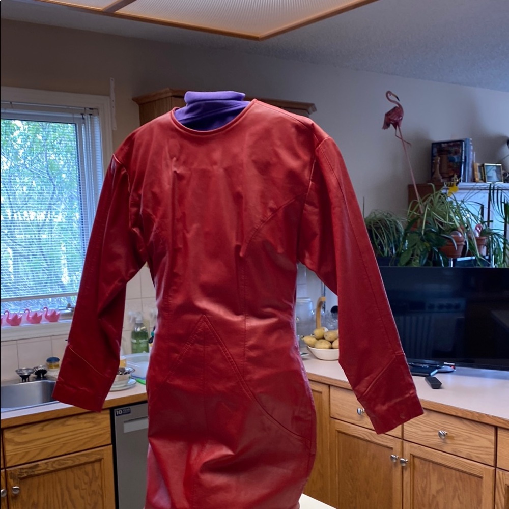 Ambria 1984 Red Leather Dress